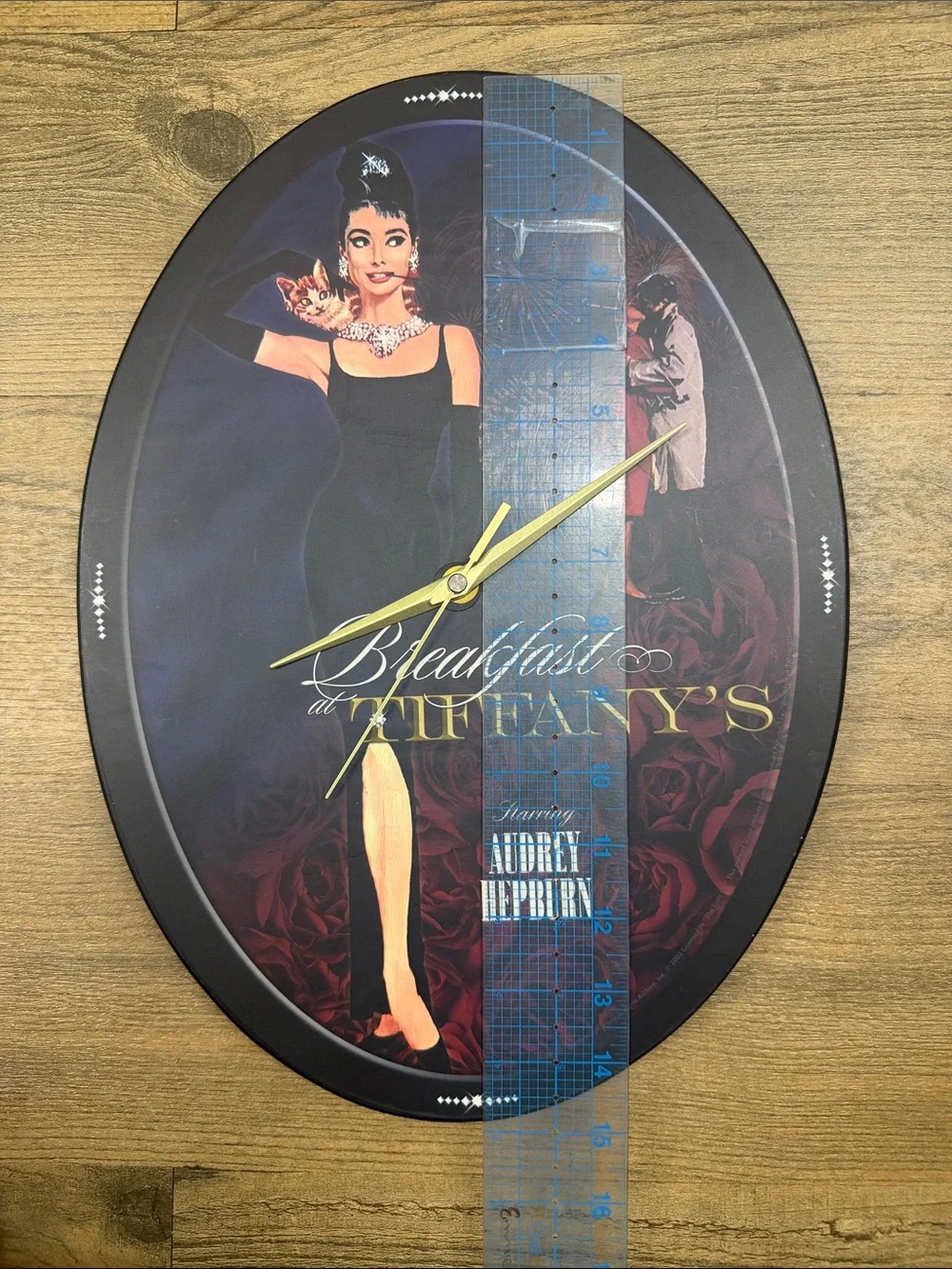 Breakfast at Tiffany's Audrey Hepburn Wall Clock - Black & Gold